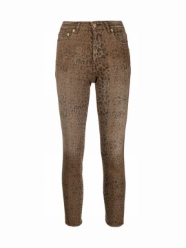 Journey Trousers With Leopard Print In Brown