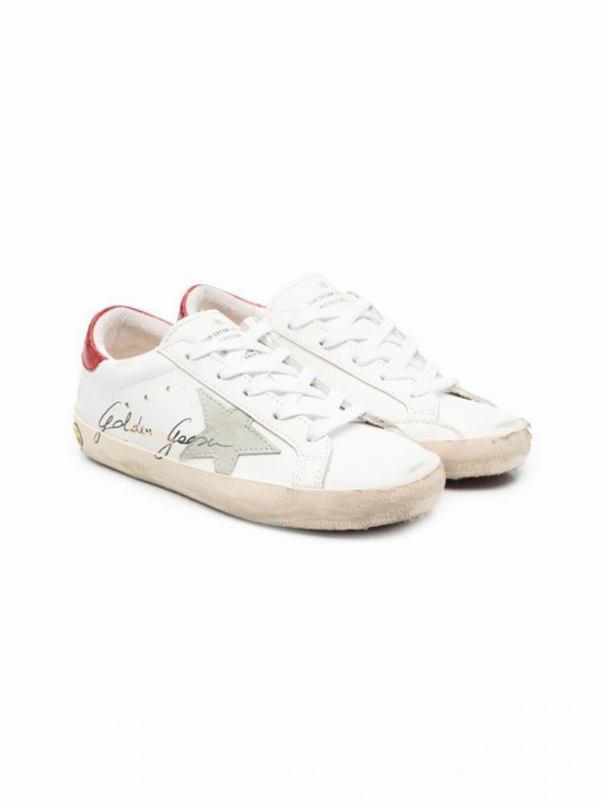 Kids' Super-star Leather Sneakers In White