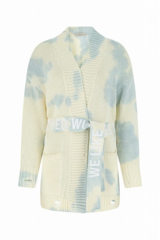 Two-tone Cotton Oversize Cardigan Nd Deluxe Brand Donna Xs In Blue