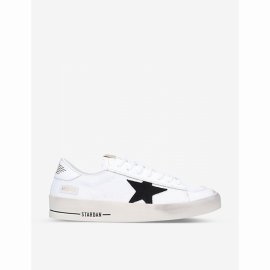 Men's White/blk Men's Stardan Low-top Leather And Mesh Trainers