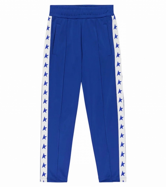 Kids' Side Star-print Track Pants In Blue