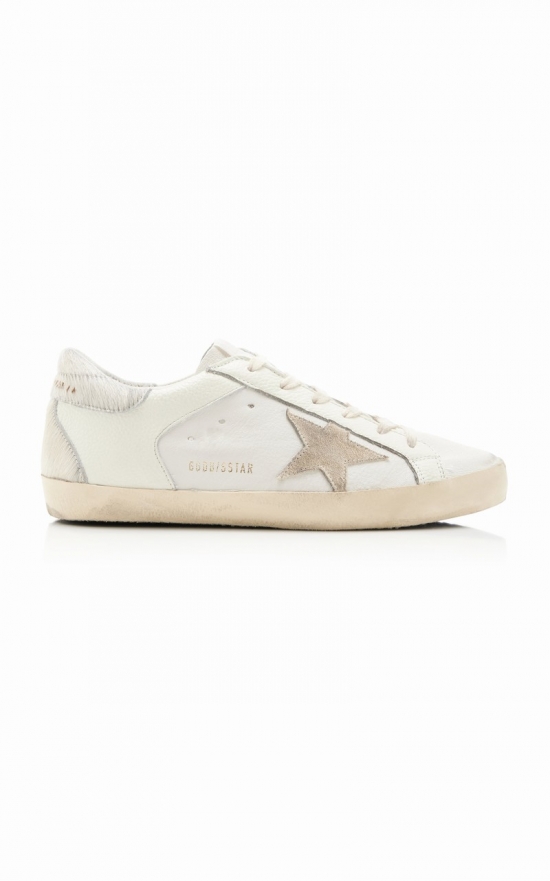 Women's Super-star Suede And Leather Sneakers In White