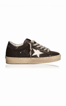 Women's Hi-star Leather And Corduroy Sneakers In Black