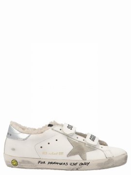 Kids Old School Distressed Leather Sneakers (it36-it39) In Off White