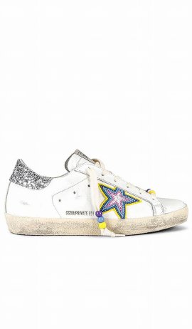 X Revolve Superstar Sneaker In White & Silver