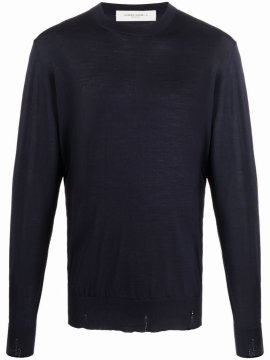 Logo-patch Wool Jumper In Blue