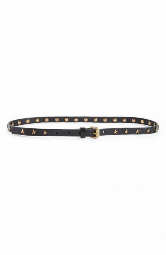 Molly Star Stud Leather Belt In Black