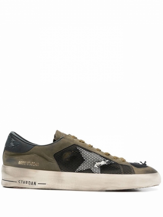 Men's Stardan Leather & Mesh Low-top Sneakers In Khaki