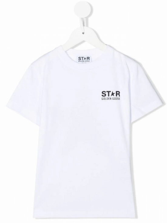 White T-shirt For Kids With Logo