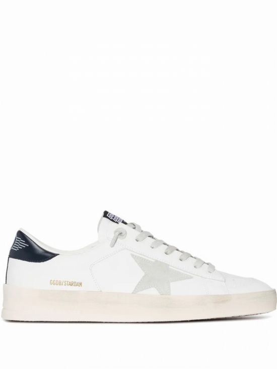 Star-patch Lace-up Sneakers In White