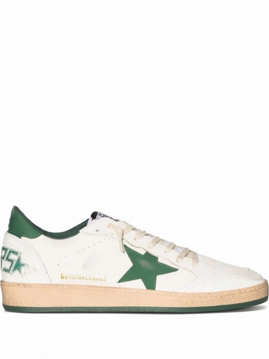 Star-patch Lace-up Sneakers In White