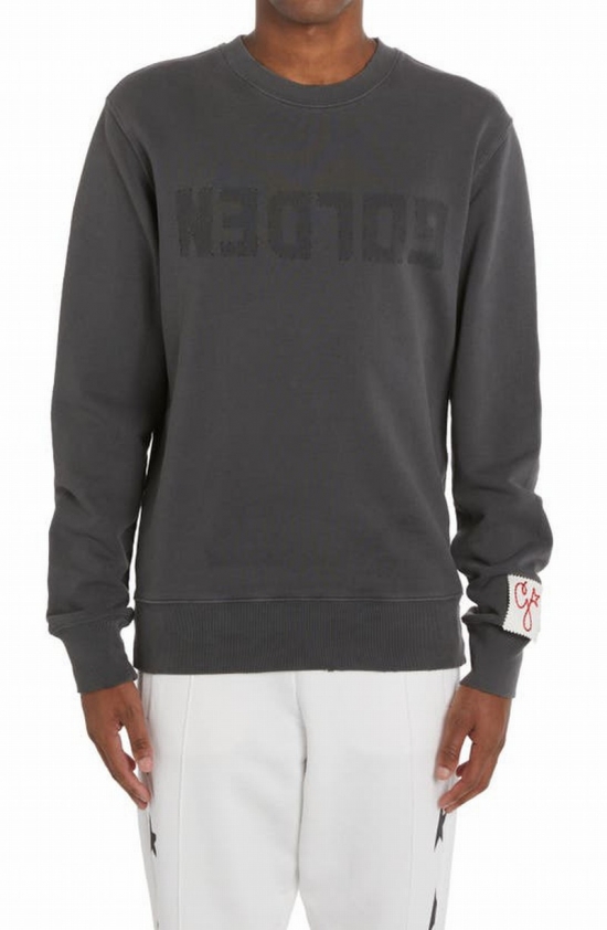 Anthracite Logo-print Crewneck Sweatshirt In Gray