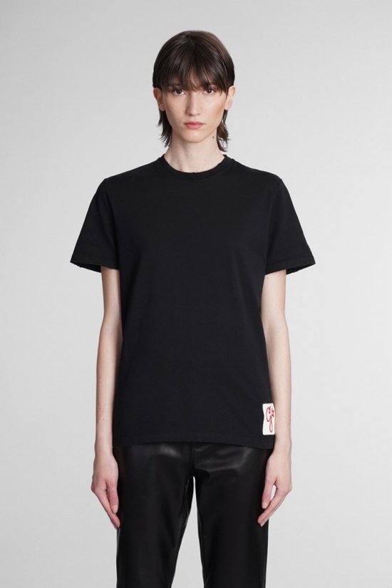 Appliqu??d Distressed Cotton-jersey T-shirt In Nero