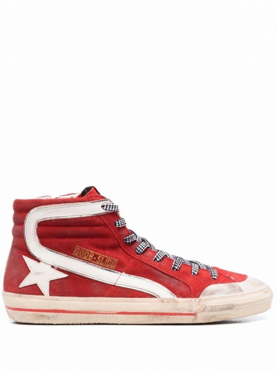 Slide Hi-top Sneakers In Red