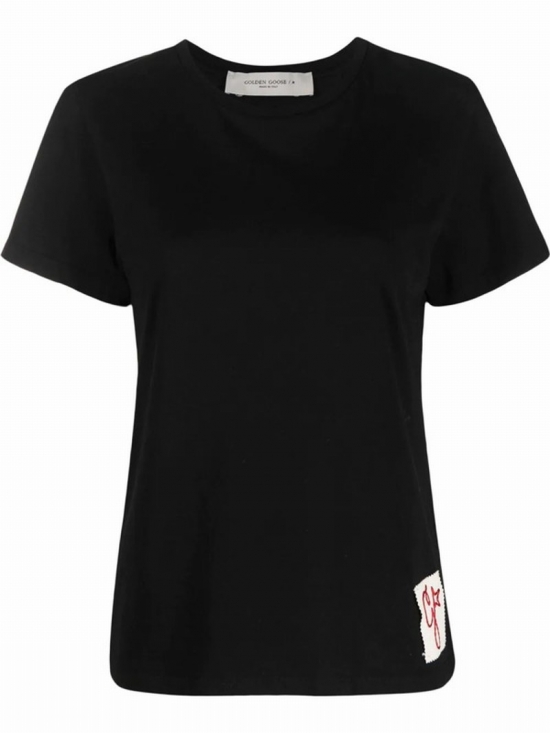 Logo Patch Round Neck T-shirt In Black