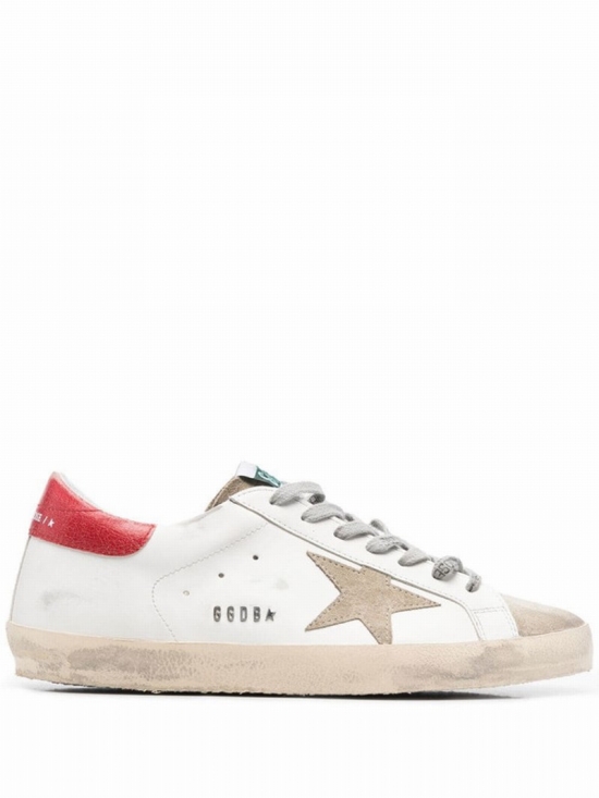 Star-patch Leather Sneakers In White