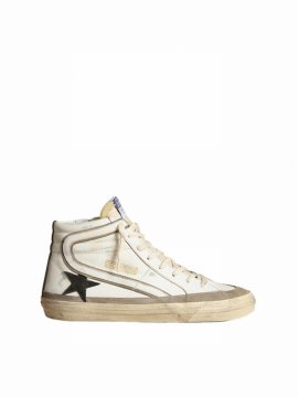 Slide Leather Upper Star List And Wave Foam Toungue Suede All Around In White Yellow Black Taupe