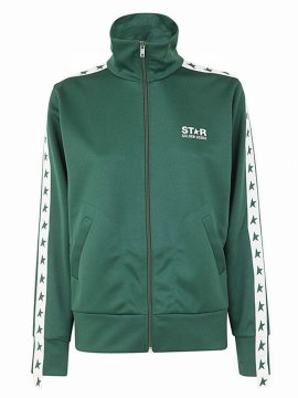 Star Zipped Track Jacket Denise Triacetate Logo Star Strip In Green