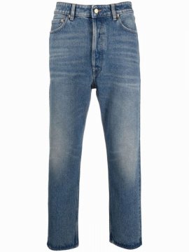 5-pocket Straight-leg Jeans In Multi-colored