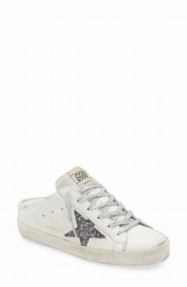 Sabot Mule Sneaker In White/ Grey