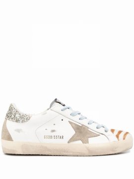 Star-patch Lace-up Sneakers In White