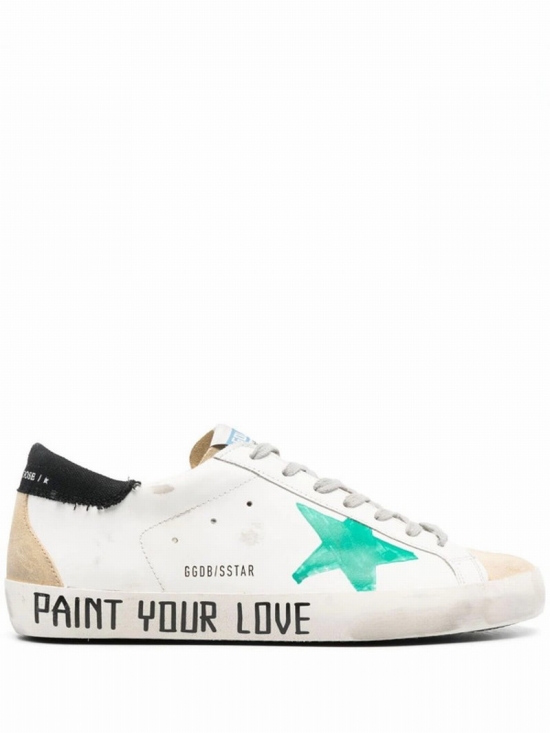 Multicolor Super-star Distressed Leather Sneakers In White