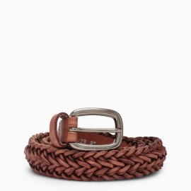 Interwoven-design Belt In Brown