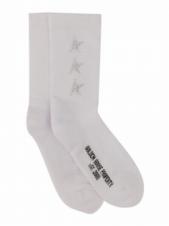 Deluxe Brand Ribbed Knit Socks In Bianco