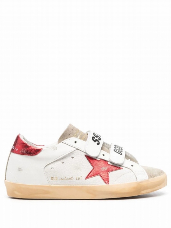 Old School Low-top Sneakers In White/taupe/red