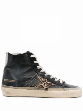 Distressed Patchwork Sneakers In Black