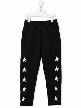 Kids' Star-print Track Pants In Black