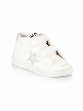 Baby's & Little Girl's June Nappa Upper And Heel Light Glitter Star In White Silver