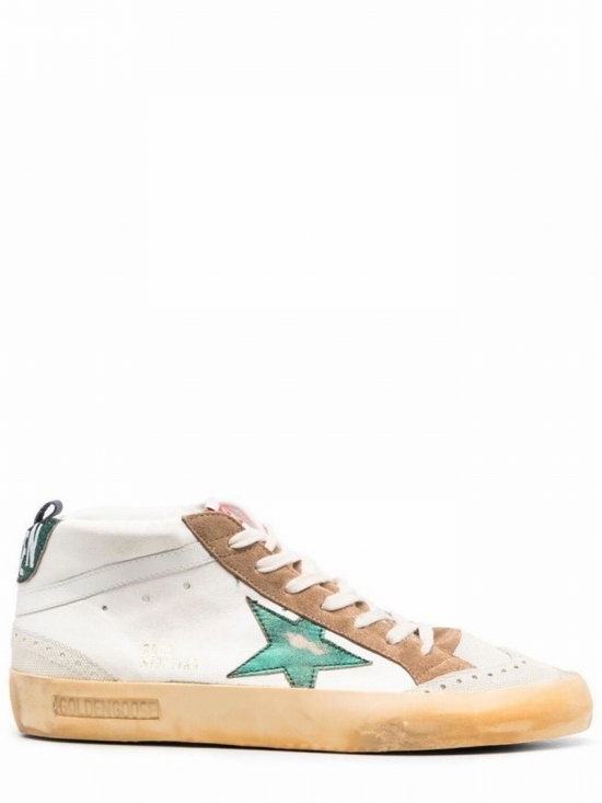 Multicolor Star-patch High-top Sneakers In White