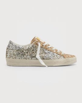 Superstar Bicolor Glitter Low-top Sneakers In Platinum