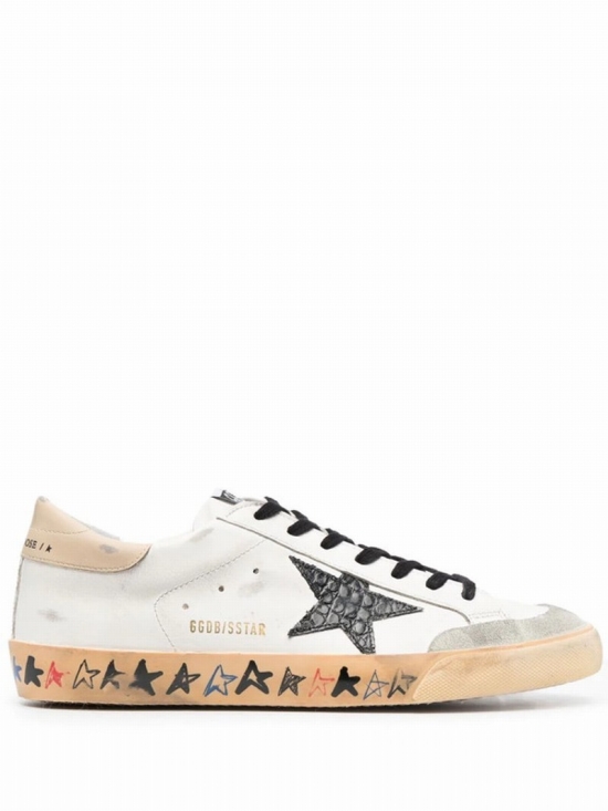 Distressed Low-top Sneakers In White