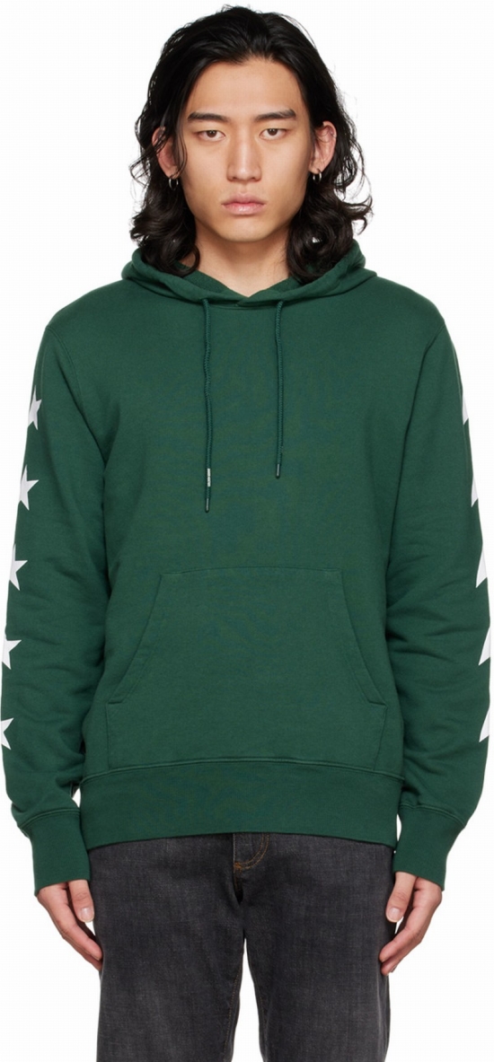 Cotton Sweatshirt With Green Color Print