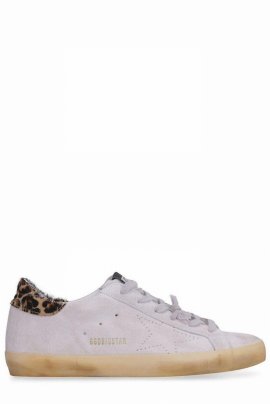 Leopard-printed Low-top Sneakers In White