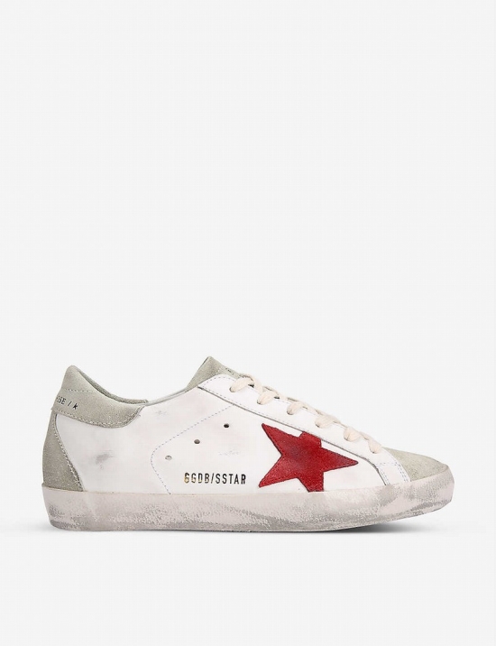 Superstar 10218 Leather Low-top Trainers In White/red