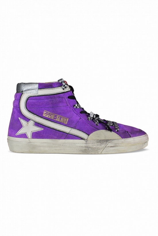 Men's Luxury Sneakers Deluxe Brand Slide Sneakers In Purple Suede