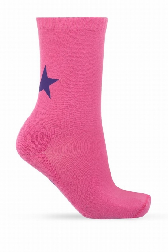 Deluxe Brand Star Intarsia Socks In Pink