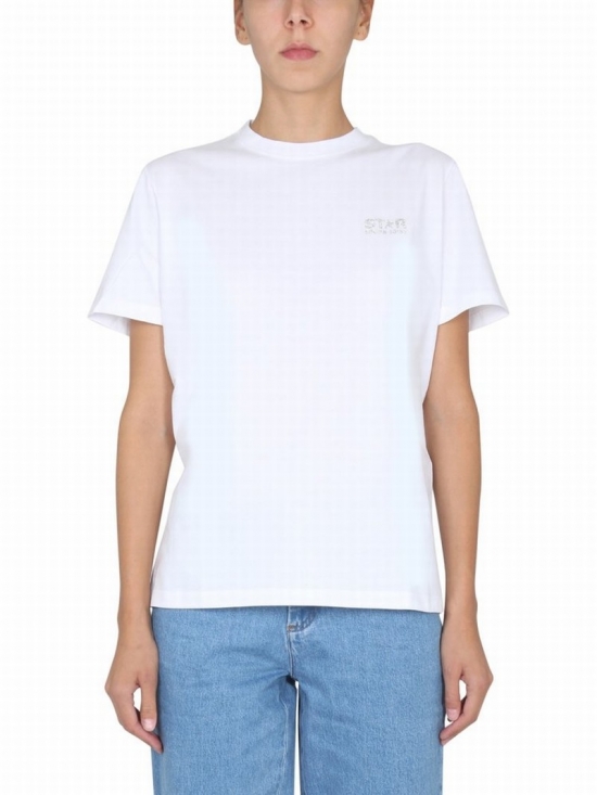 Deluxe Brand Star Printed Crewneck T In White