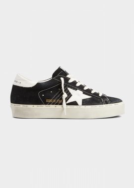 Hi Star Low-top Suede Court Sneakers In Black