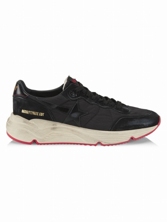 Men's Running Sole Low-top Sneakers In Black