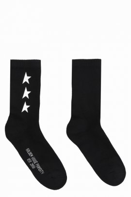 Logo Cotton Blend Socks In Black