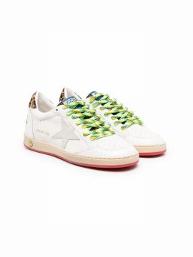 Kids' Ballstar Leather Sneakers In White