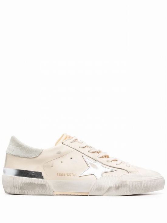 Star-patch Lace-up Sneakers In Neutrals