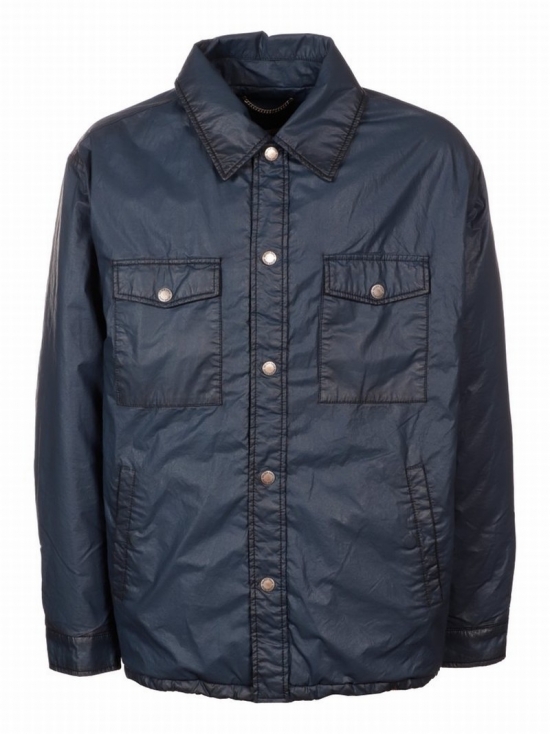 Deluxe Brand Long Sleeved Shirt Jacket In Blue