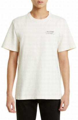 Journey Distressed Graphic Tee In White