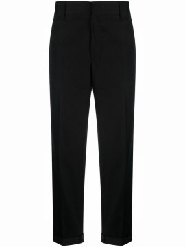 Logo-patch Straight-leg Trousers In Black