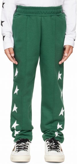 Kids Green Star Sweatpants In 35825 Bright Green/w
